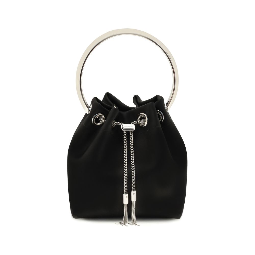 Jimmy Choo Black Cotton Shoulder Bag Jimmy Choo