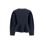 Ganni Black Cotton Blouse Ganni