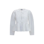 Ganni White Cotton Blouse Ganni