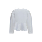 Ganni White Cotton Blouse Ganni