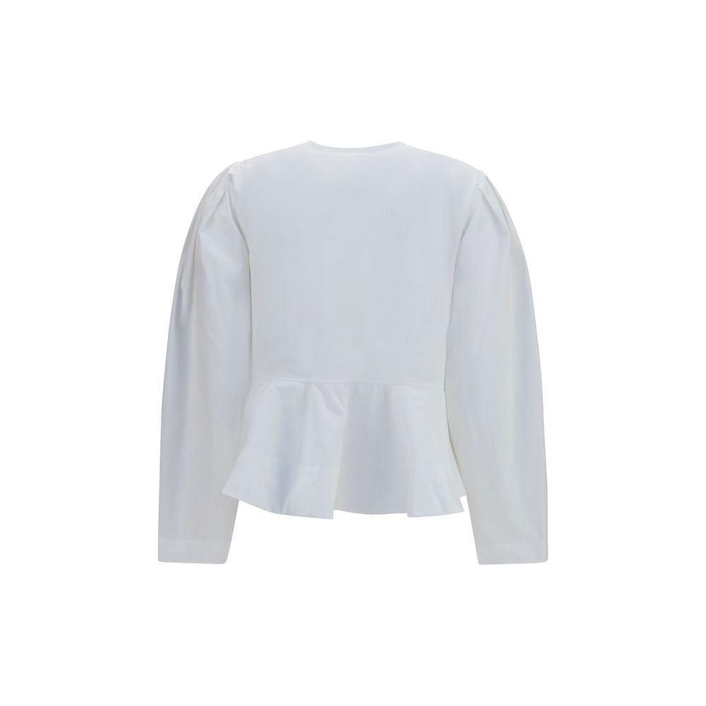 Ganni White Cotton Blouse Ganni