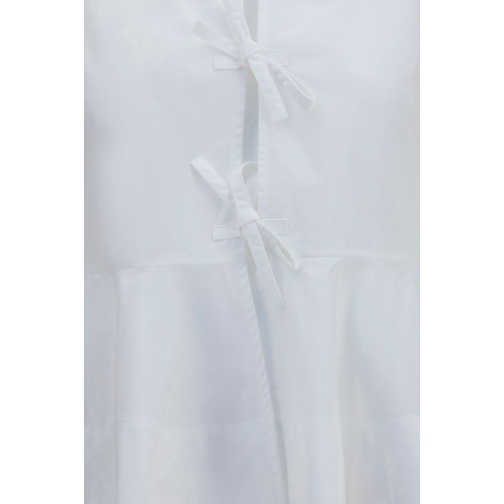 Ganni White Cotton Blouse Ganni
