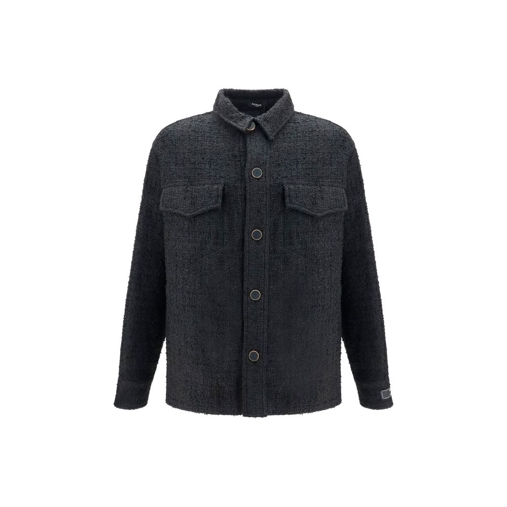 Balmain Black Cotton Full-Length Jacket Balmain