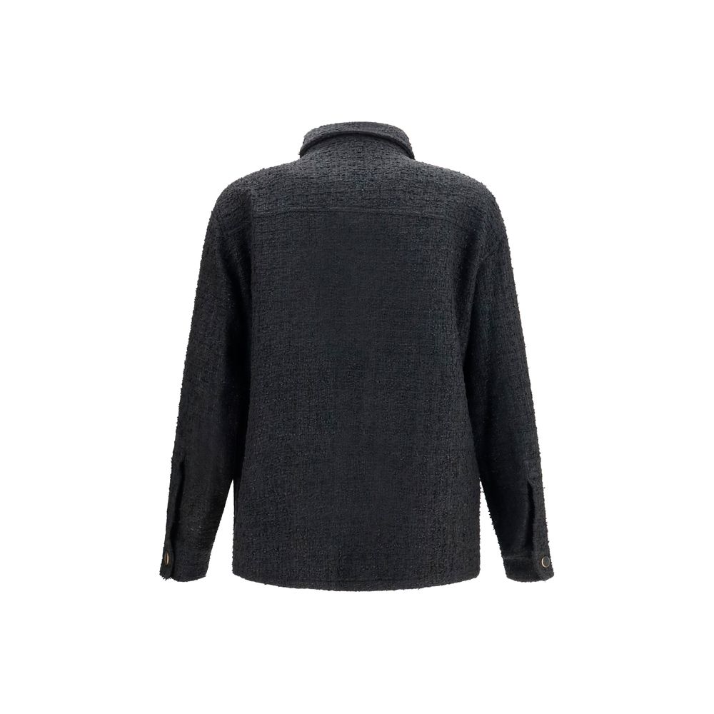 Balmain Black Cotton Full-Length Jacket Balmain