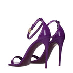 Dolce & Gabbana Purple Leather Stiletto Heel Sandals Dolce & Gabbana
