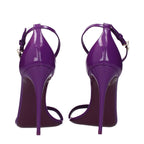 Dolce & Gabbana Purple Leather Stiletto Heel Sandals Dolce & Gabbana