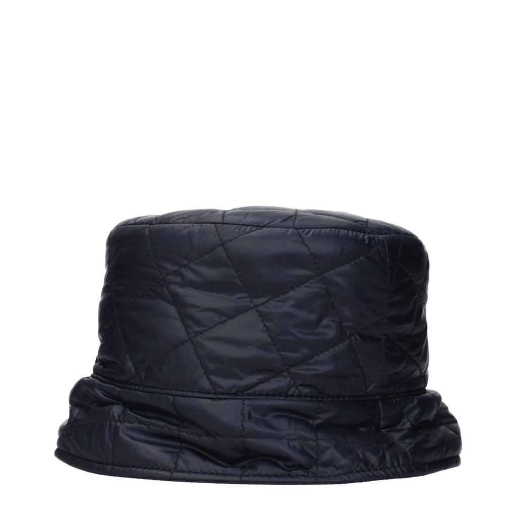 Blue cotton bucket hat by Moncler with a relaxed brim and subtle branding, perfect for casual outdoor wear.