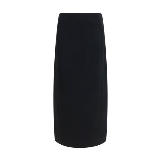 Khaite Black Acetate Long Skirt Khaite