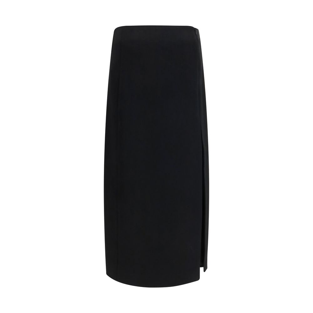 Khaite Black Acetate Long Skirt Khaite
