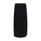 Khaite Black Acetate Long Skirt Khaite