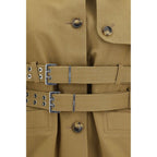 Ganni Beige Cotton Full-Length Jacket Ganni