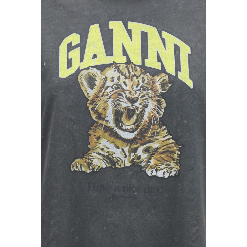Ganni Gray Cotton Sweatshirt Ganni