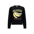 Ganni Black Cotton Sweatshirt Ganni