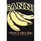 Ganni Black Cotton Sweatshirt Ganni