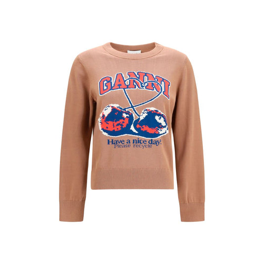 Ganni Beige Cotton Sweatshirt Ganni
