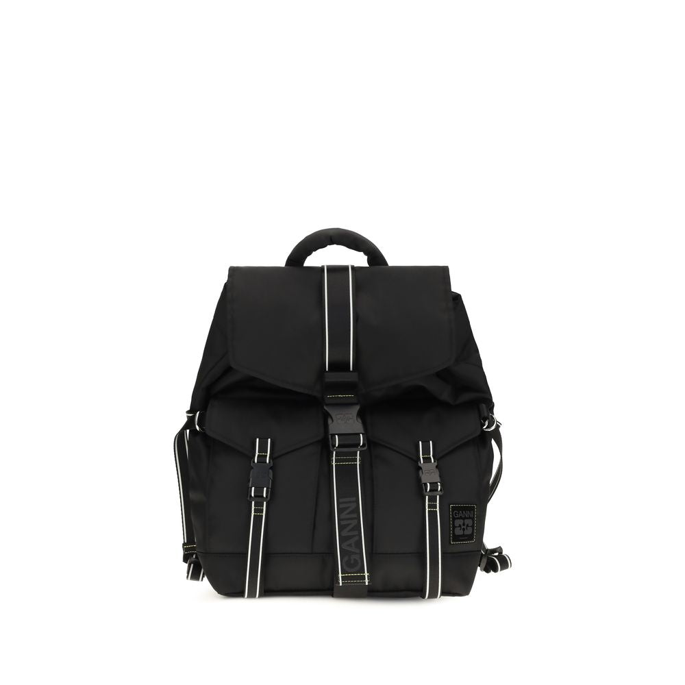 Ganni Black Recycled Polyamide Backpack Ganni