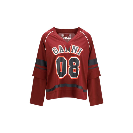 Ganni Bordeaux Polyester Sweatshirt