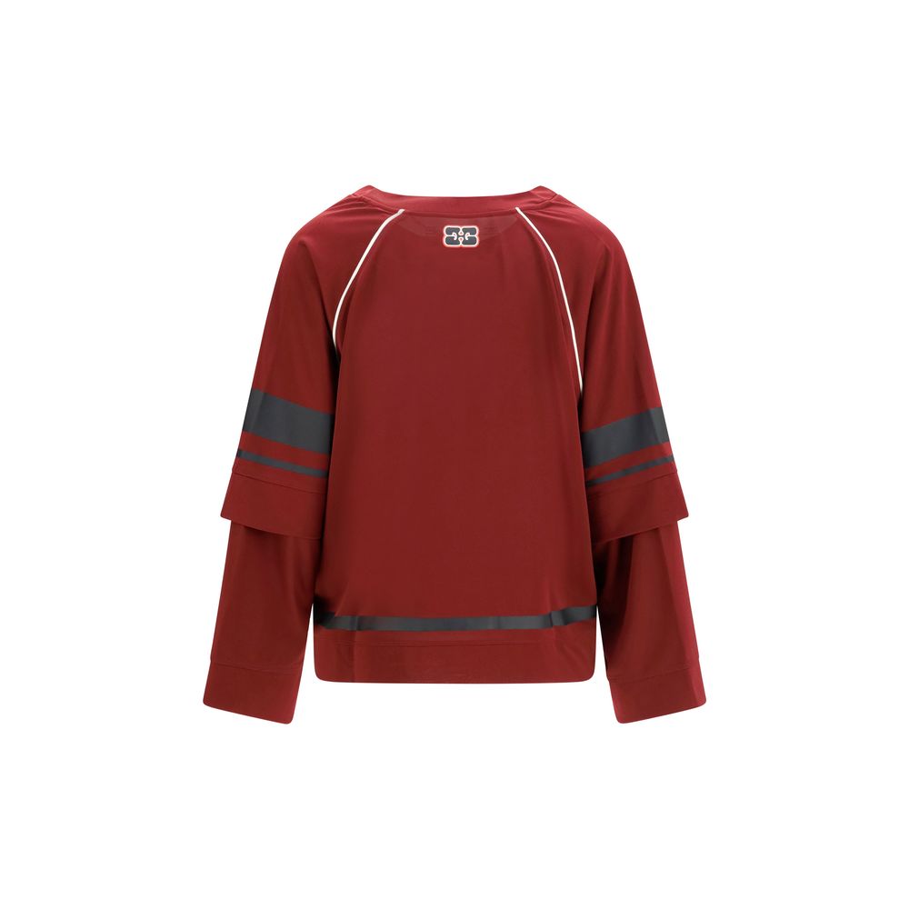 Ganni Bordeaux Polyester Sweatshirt