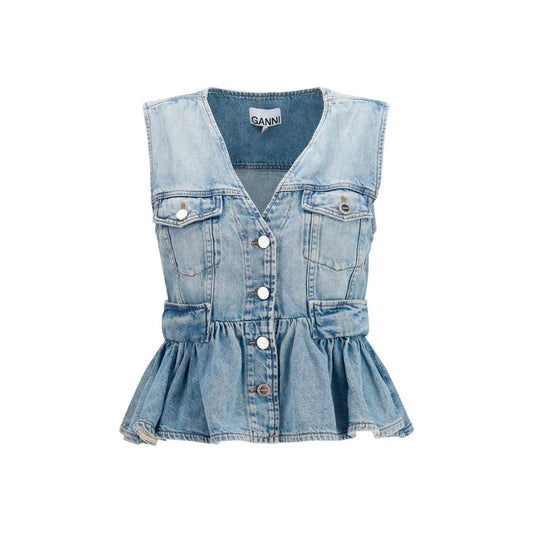 Ganni Blue Cotton Denim Jacket