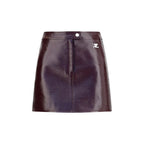 Courrèges Bordeaux Cotton Mini Skirt
