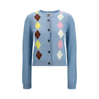 Ganni Blue Cotton Cardigan