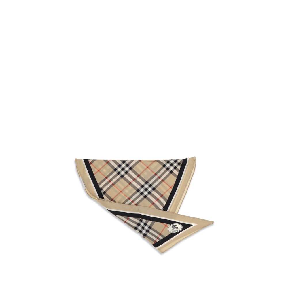 Burberry Beige Silk Scarf Burberry