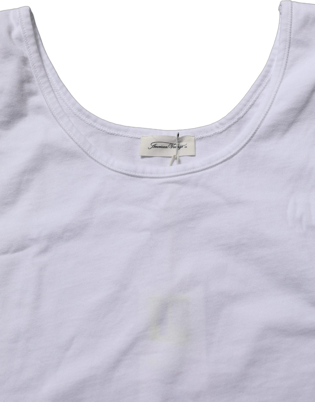 American Vintage White Cotton Round Neck Sleeveless Tank Top American Vintage