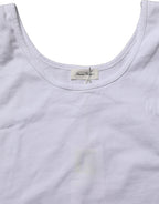 American Vintage White Cotton Round Neck Sleeveless Tank Top American Vintage