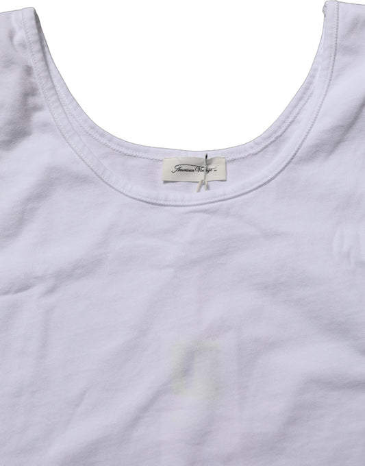 American Vintage White Cotton Round Neck Sleeveless Tank Top American Vintage