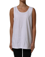 American Vintage White Cotton Round Neck Sleeveless Tank Top American Vintage