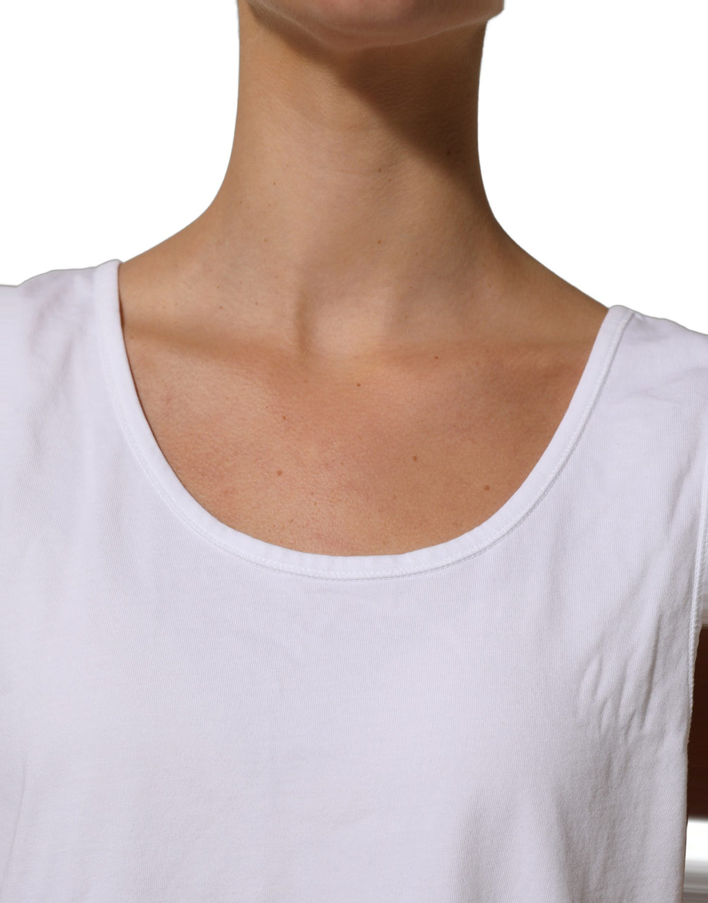 American Vintage White Cotton Round Neck Sleeveless Tank Top American Vintage