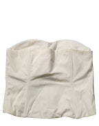 Elisabetta Franchi Off White Strapless Sweetheart Neck Top Elisabetta Franchi