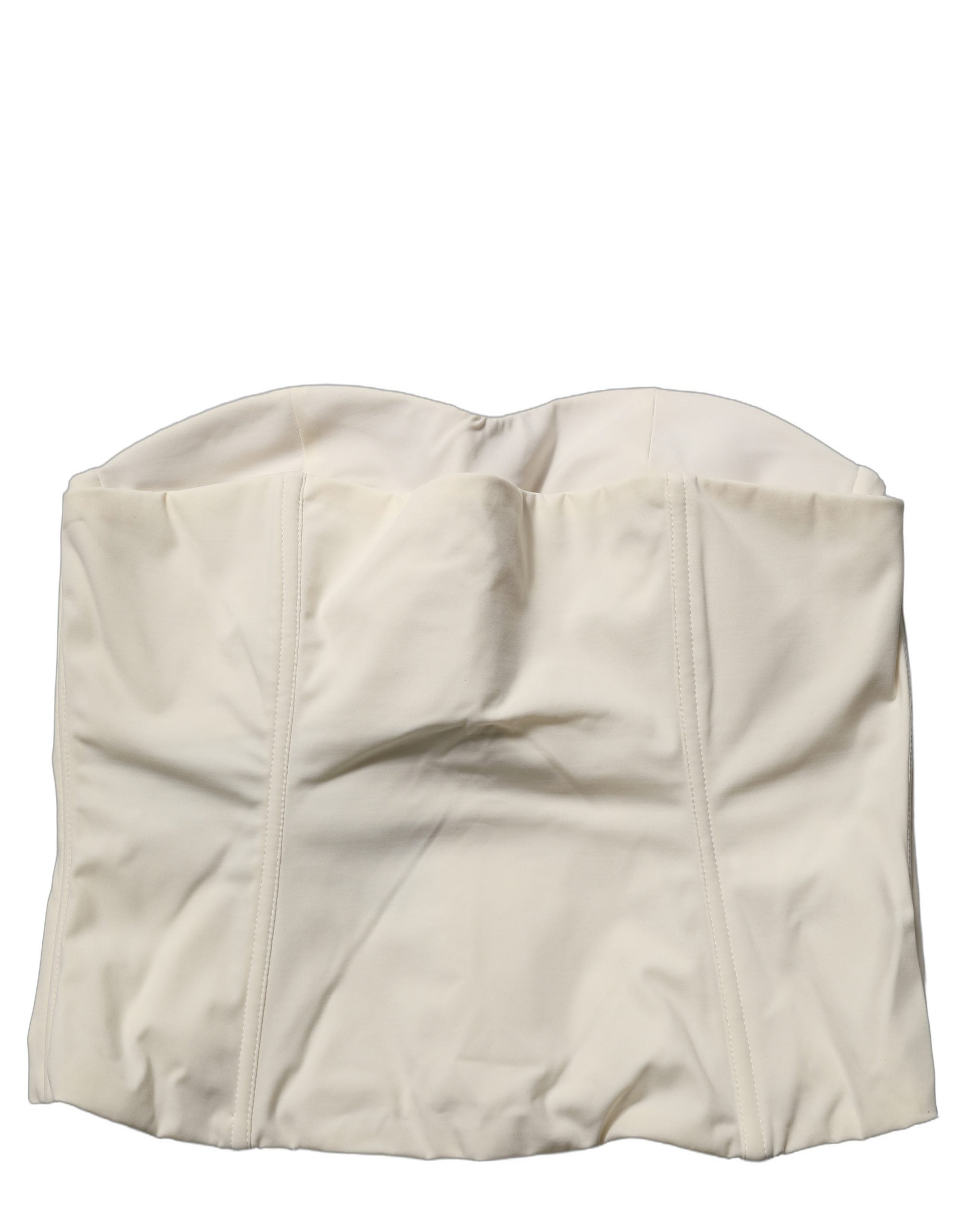 Elisabetta Franchi Off White Strapless Sweetheart Neck Top Elisabetta Franchi