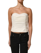Elisabetta Franchi Off White Strapless Sweetheart Neck Top Elisabetta Franchi
