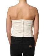 Elisabetta Franchi Off White Strapless Sweetheart Neck Top Elisabetta Franchi