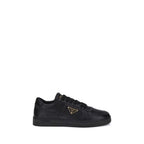 Prada Black Calf Leather Bos Taurus Low Top Sneakers Prada
