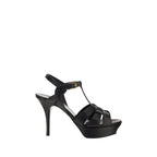 Saint Laurent Black Calf Leather Bos Taurus Platform Sandals Saint Laurent