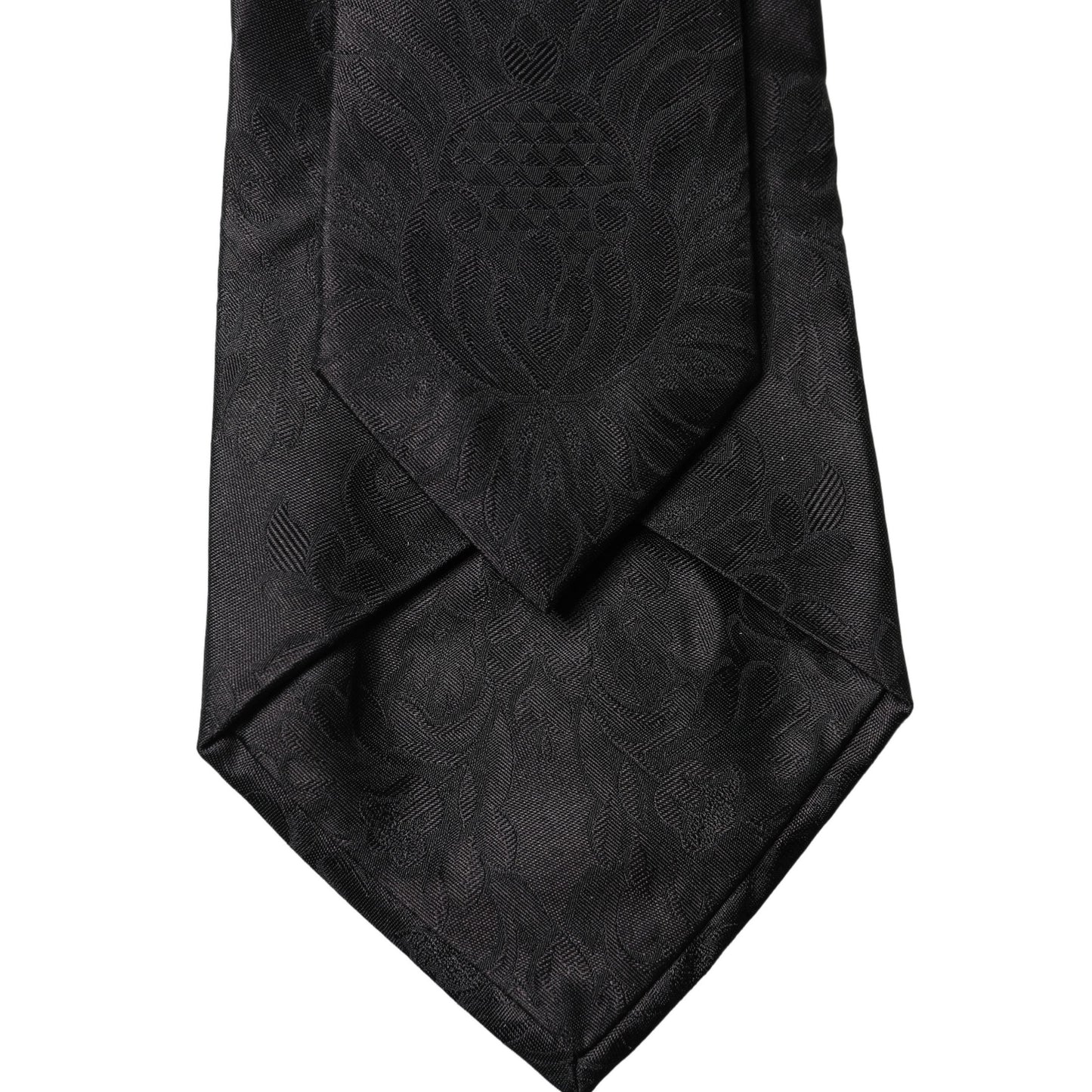 Dolce & Gabbana Black Paisley Woven Silk Adjustable Women Necktie Tie Dolce & Gabbana