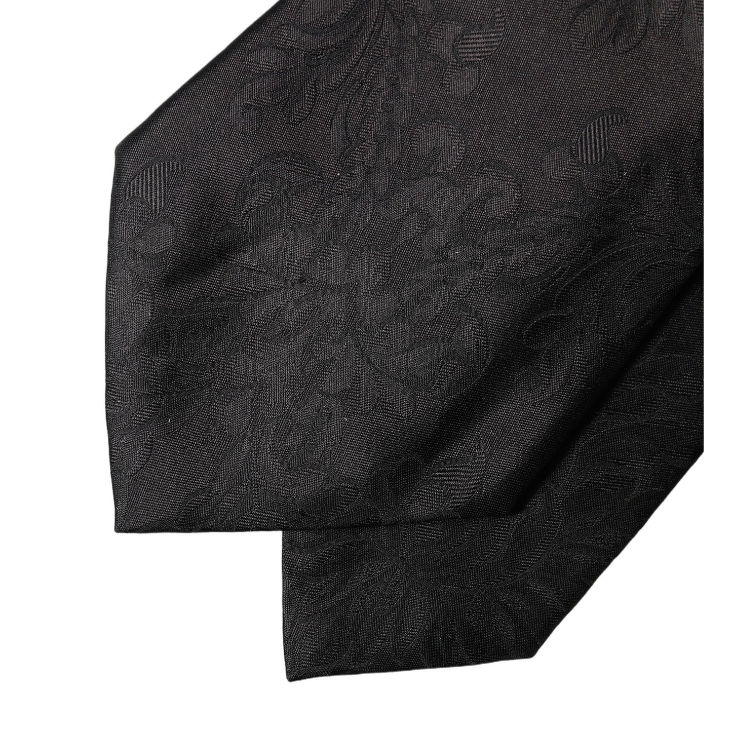 Dolce & Gabbana Black Paisley Woven Silk Adjustable Women Necktie Tie Dolce & Gabbana