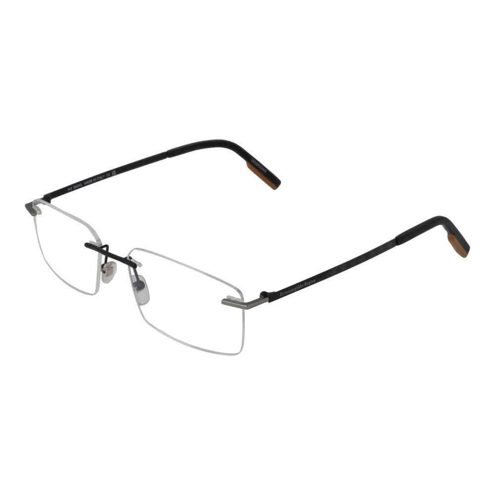 Ermenegildo Zegna Gray Metal Glasses Frames