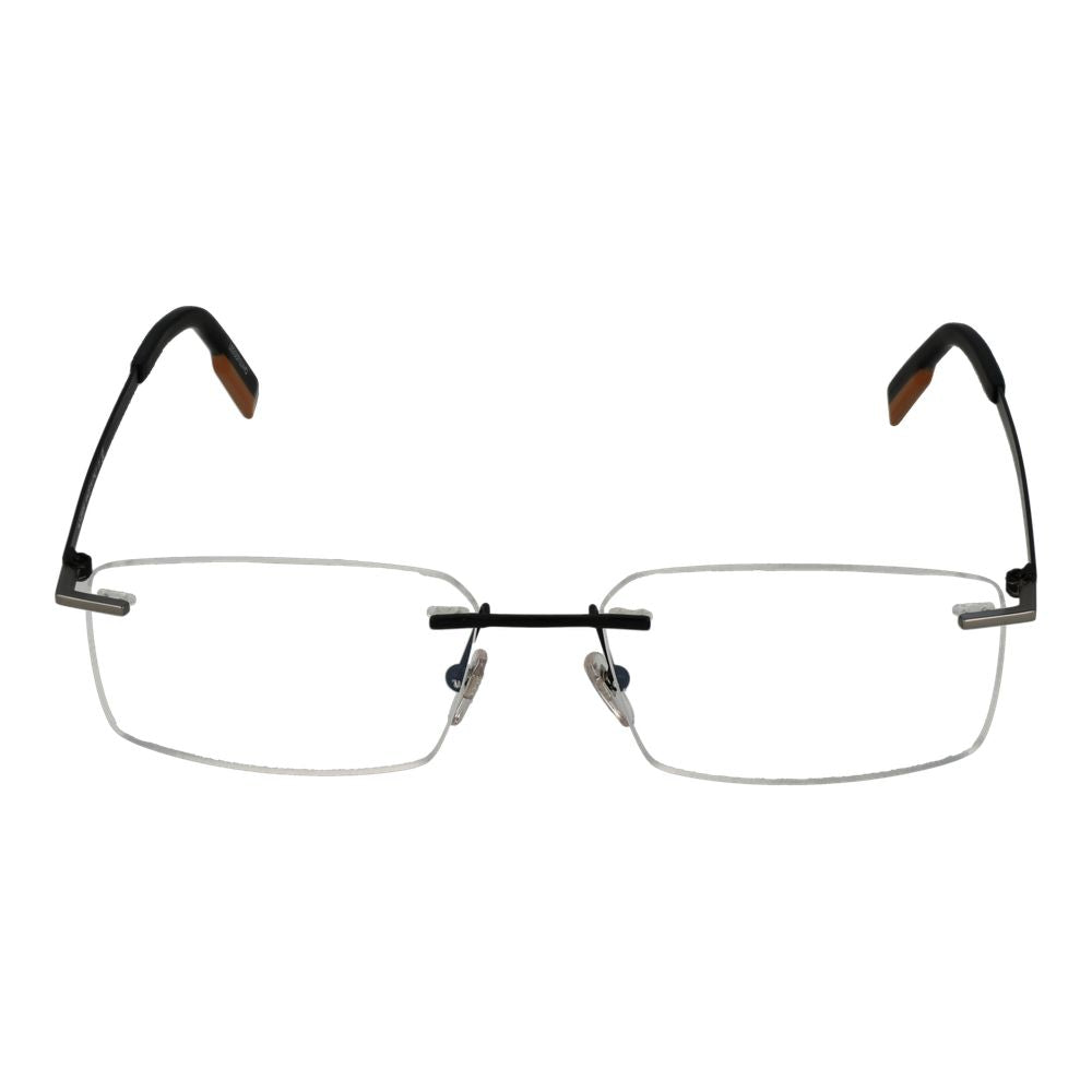 Ermenegildo Zegna Gray Metal Glasses Frames