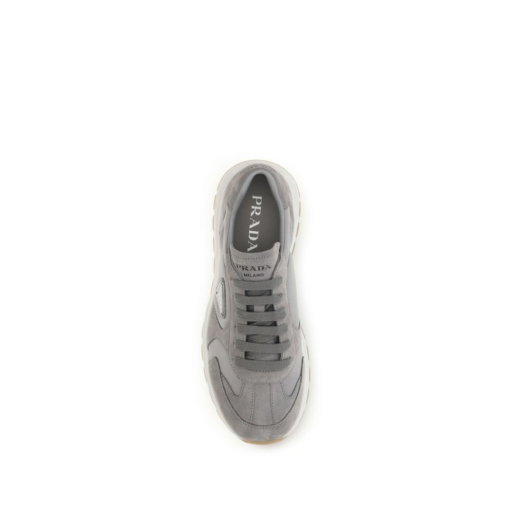 Prada Gray Recycled Polyamide Athletic Sneakers Prada
