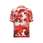 Dolce & Gabbana Red Silk Pattern Shirt