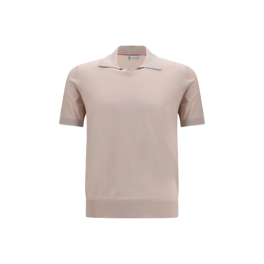 Brunello Cucinelli Beige Cotton Polo Shirt Brunello Cucinelli
