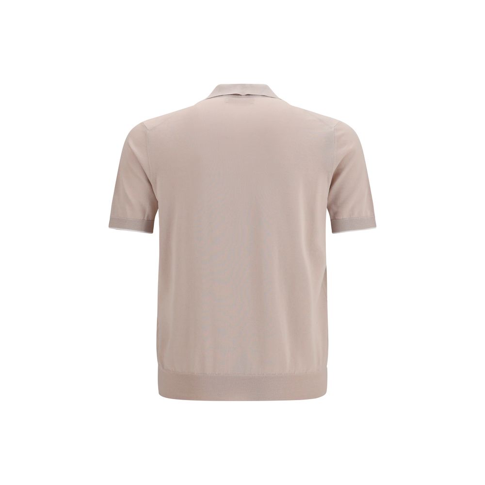 Brunello Cucinelli Beige Cotton Polo Shirt Brunello Cucinelli