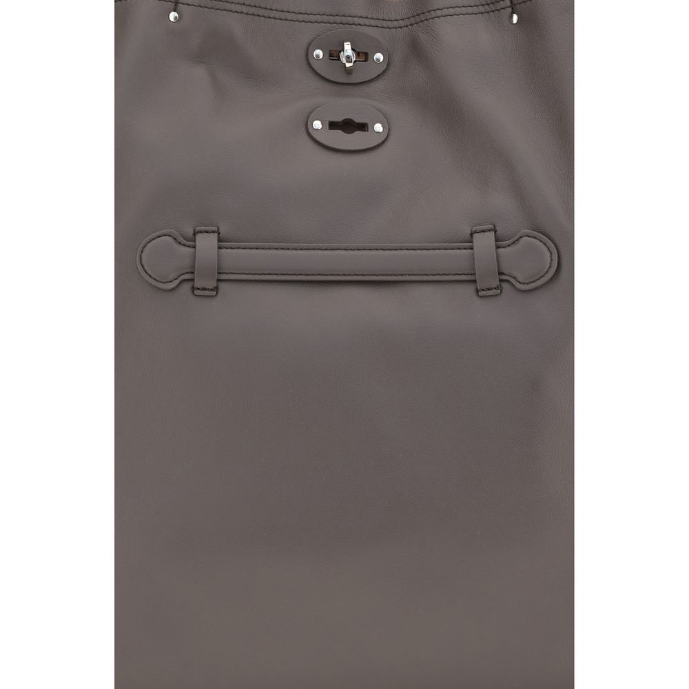 Zanellato Gray Calf Leather Bos Taurus Shoulder Bag Zanellato