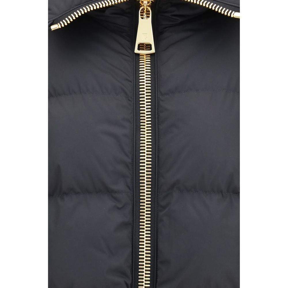 Balmain Black Viscose Full-Length Jacket Balmain