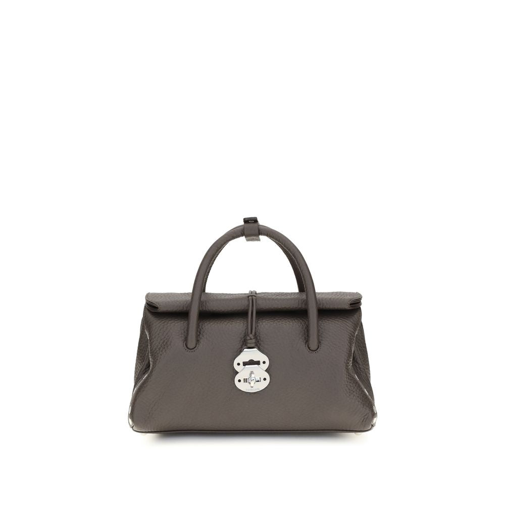 Zanellato brown calf leather Bos Taurus shoulder bag with sleek design and structured shape, showcasing high-quality craftsmanship.