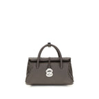 Zanellato brown calf leather Bos Taurus shoulder bag with sleek design and structured shape, showcasing high-quality craftsmanship.