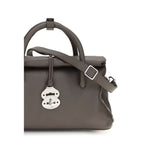Zanellato brown calf leather Bos Taurus shoulder bag with sleek design and top handle, featuring subtle stitching details.